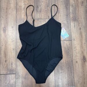 NWT YMI Swimwear Black One-Piece Swimsuit Solid Smocked Swim YOP-422BOSX Sz 1X